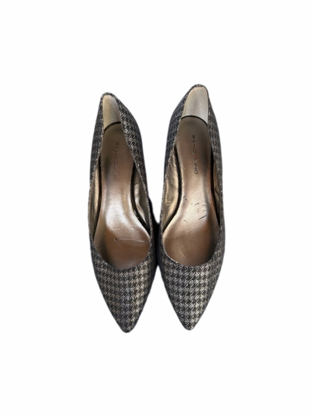 Bandolino Black and Gray Houndstooth Pointed Toe Pumps